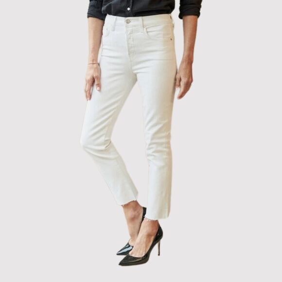 Frank & Eileen Womens Jeans Everday White Cork  Denim Straight High Rise Size 28 - Picture 1 of 14